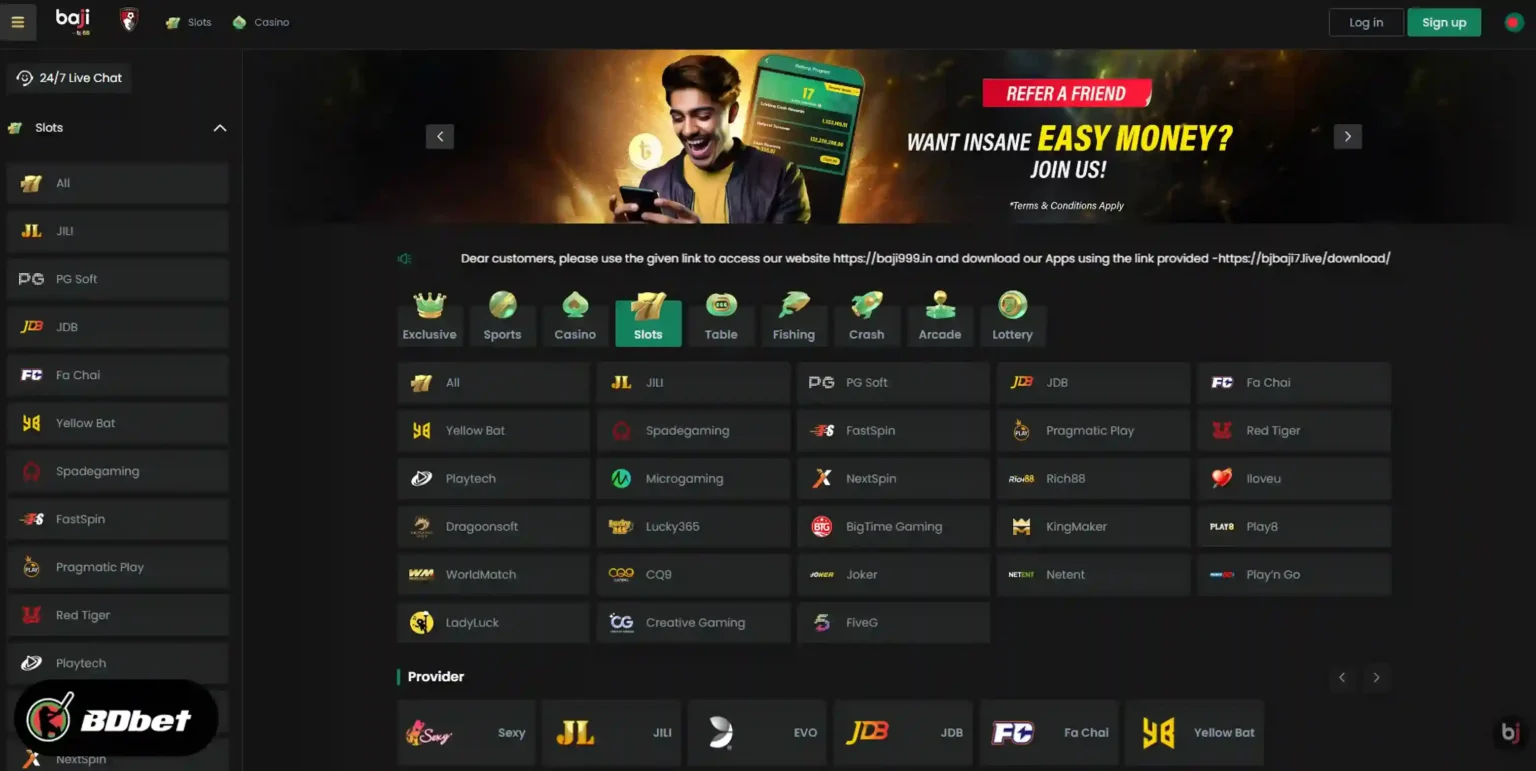 Online Casino Games Available on Baji365
